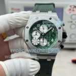 Swiss Clone OMF Audemars Piguet Royal Oak Offshore 26238 Green Face Rubber Strap Watch 
